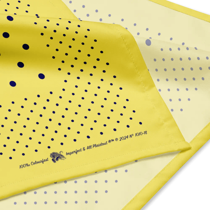 Pale Yellow & Navy Polka Dot Bandana product image (2)