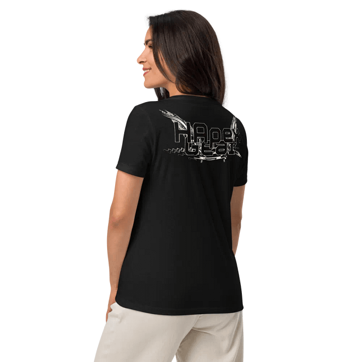 Women's Relaxed V-Neck T-Shirt - Black HApex Gear White Logo product image (1)