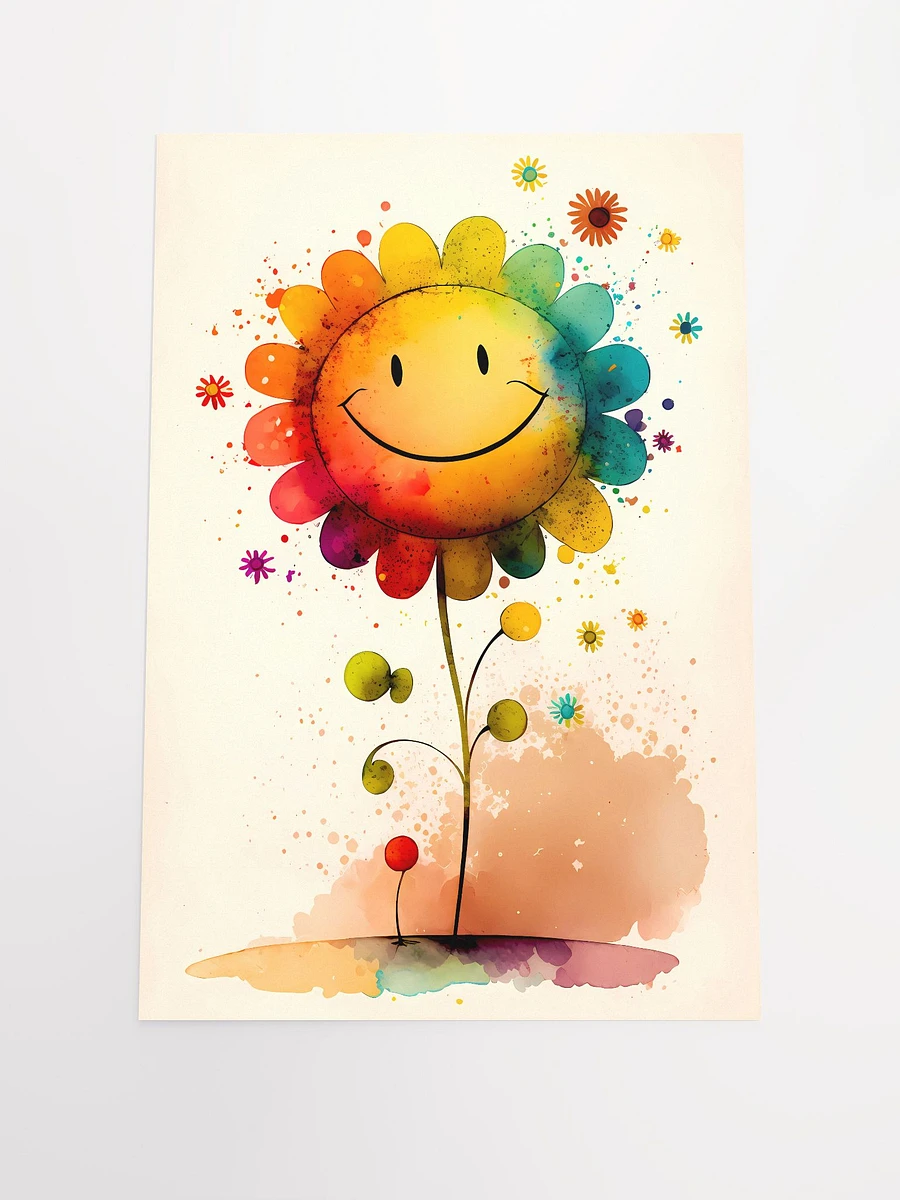 Sunshine Smiles Sunflower Poster: Uplifting Colorful Art for a Happy Home Vibe Matte Poster product image (3)