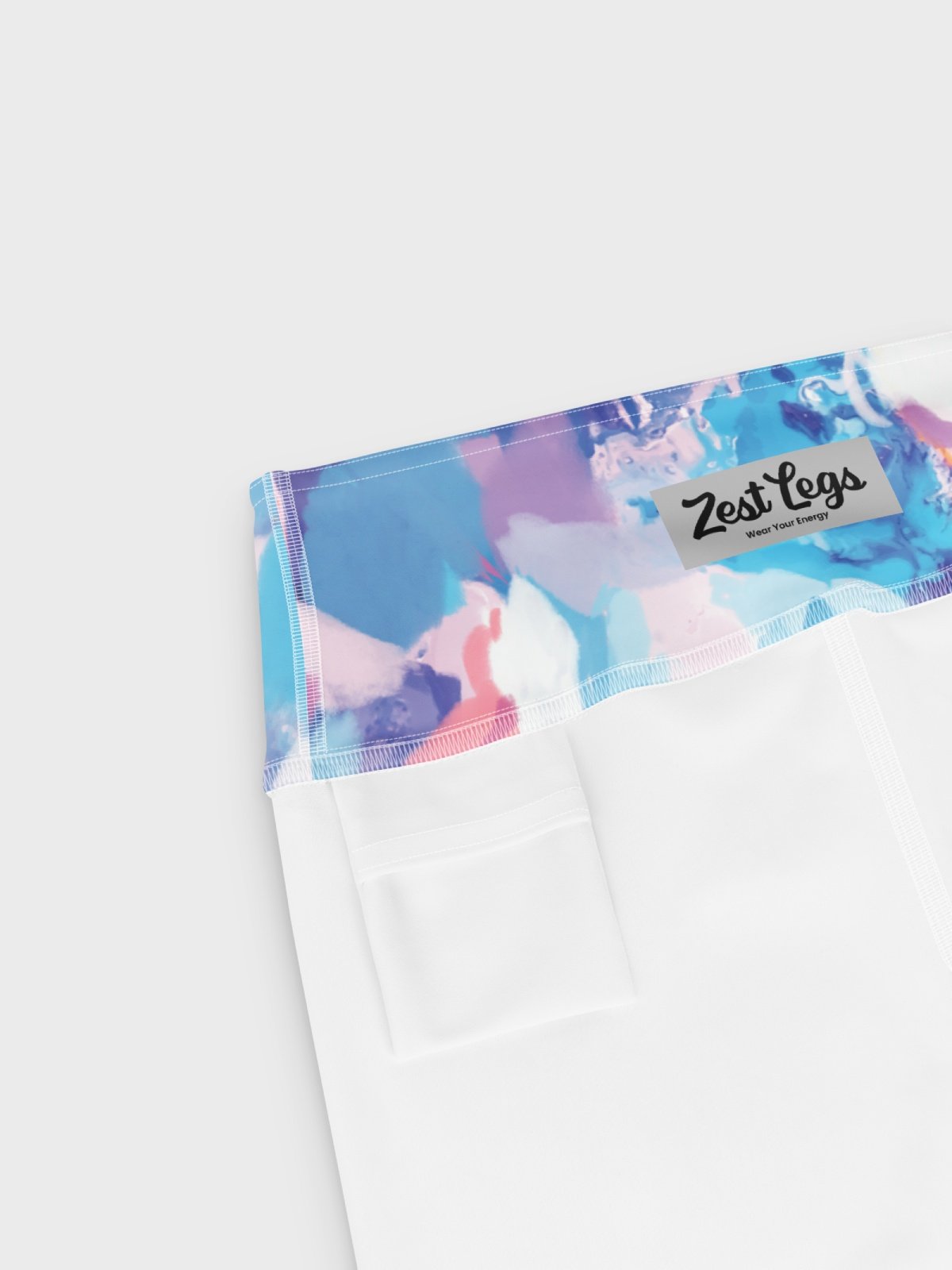 Capri Leggings "Marble Effect Pastel Blue Purple Dreamy Waves" product image (9)