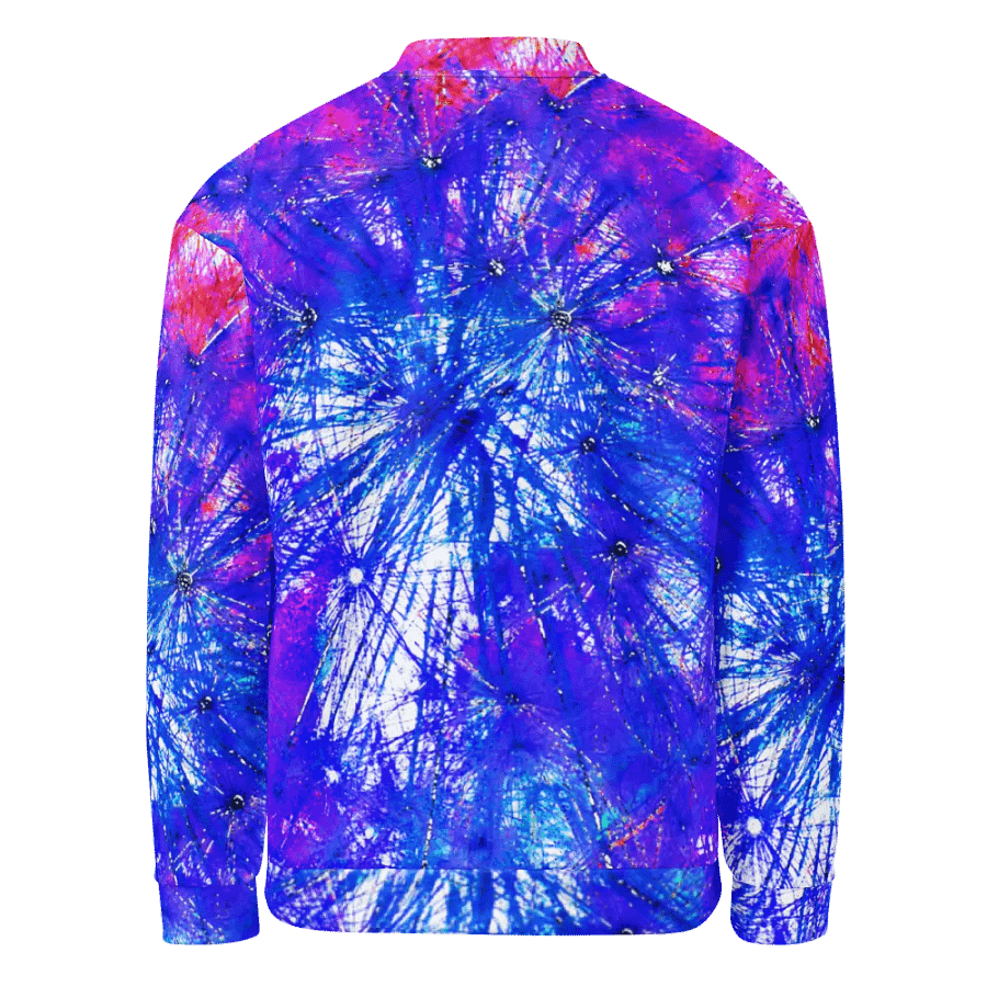 Abstract Bright Neon Dandelion Seeds Unisex Bomber Jacket product image (4)