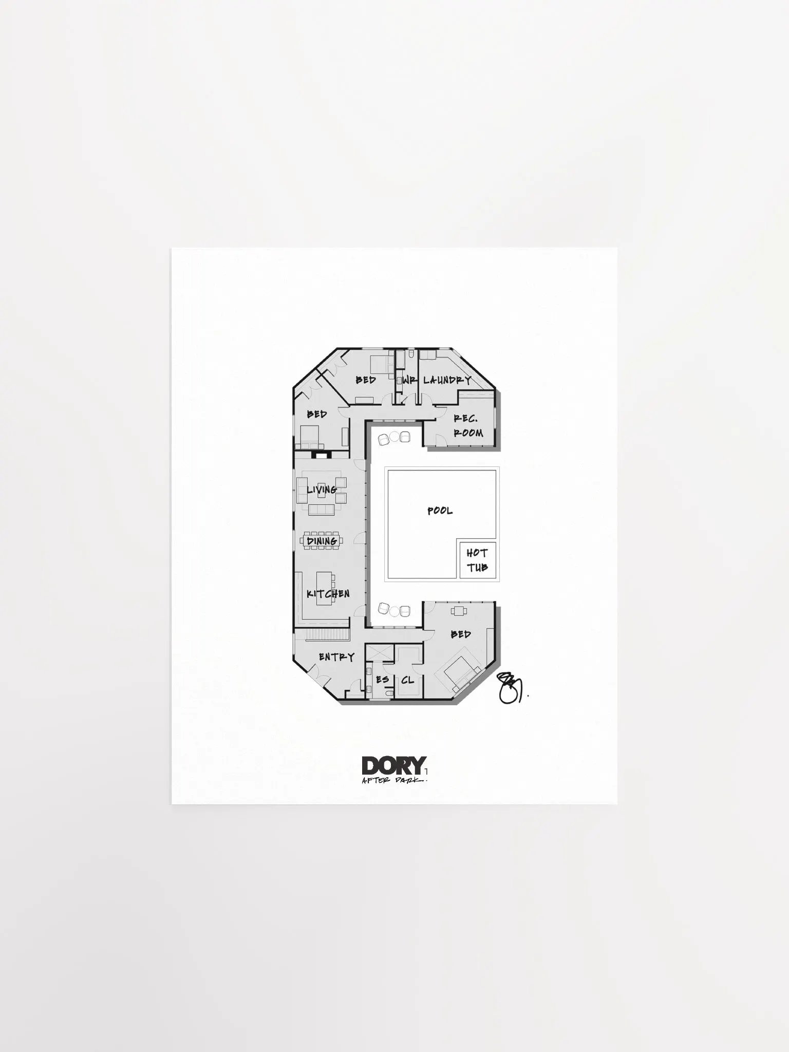 Alphabet Floor Plan Poster - C product image (1)