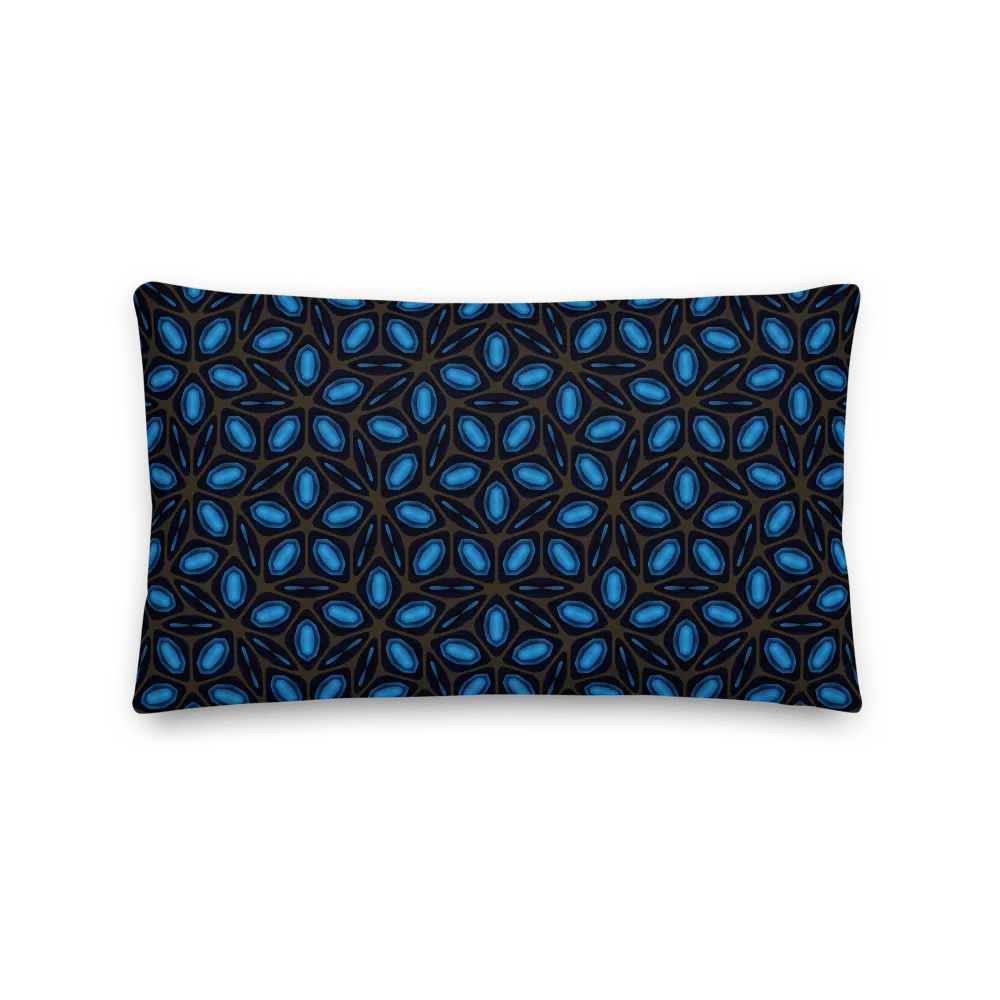 Midnight Blue & Brown Geometric Premium Throw Pillow – Modern Accent Design product image (3)