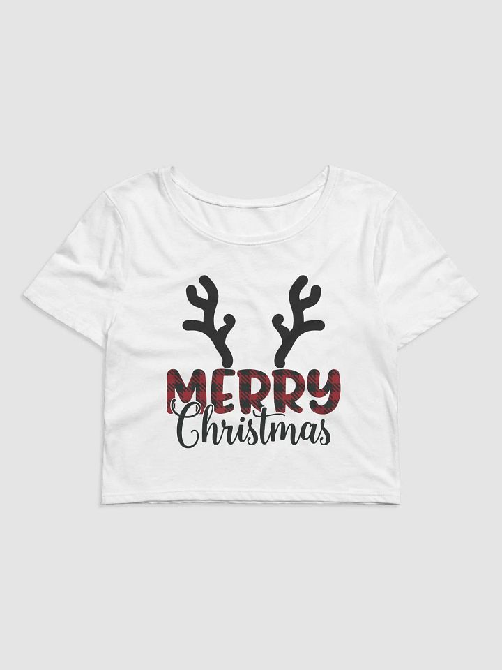 Merry Christmas Antler Cropped Tee product image (1)
