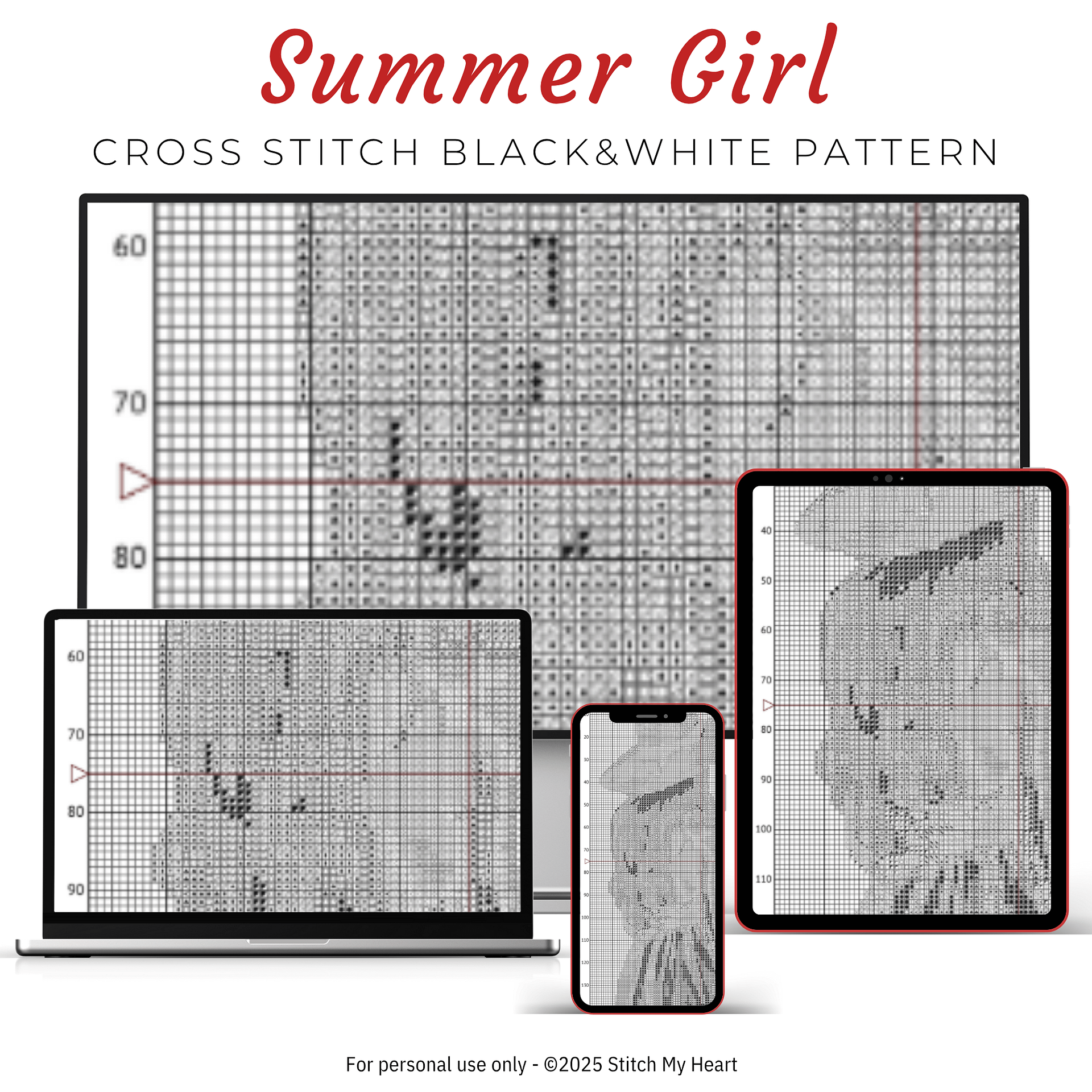 Summer Girl With Flowers Cross Stitch Pattern product image (4)