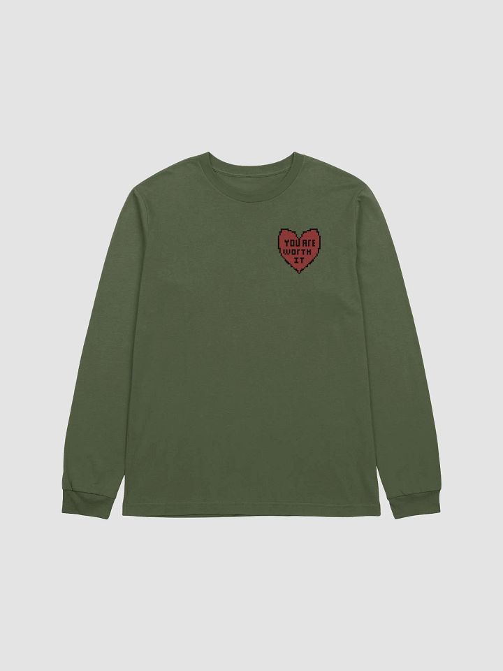 You are worth it pixel heart Long Sleeve T-Shirt product image (1)