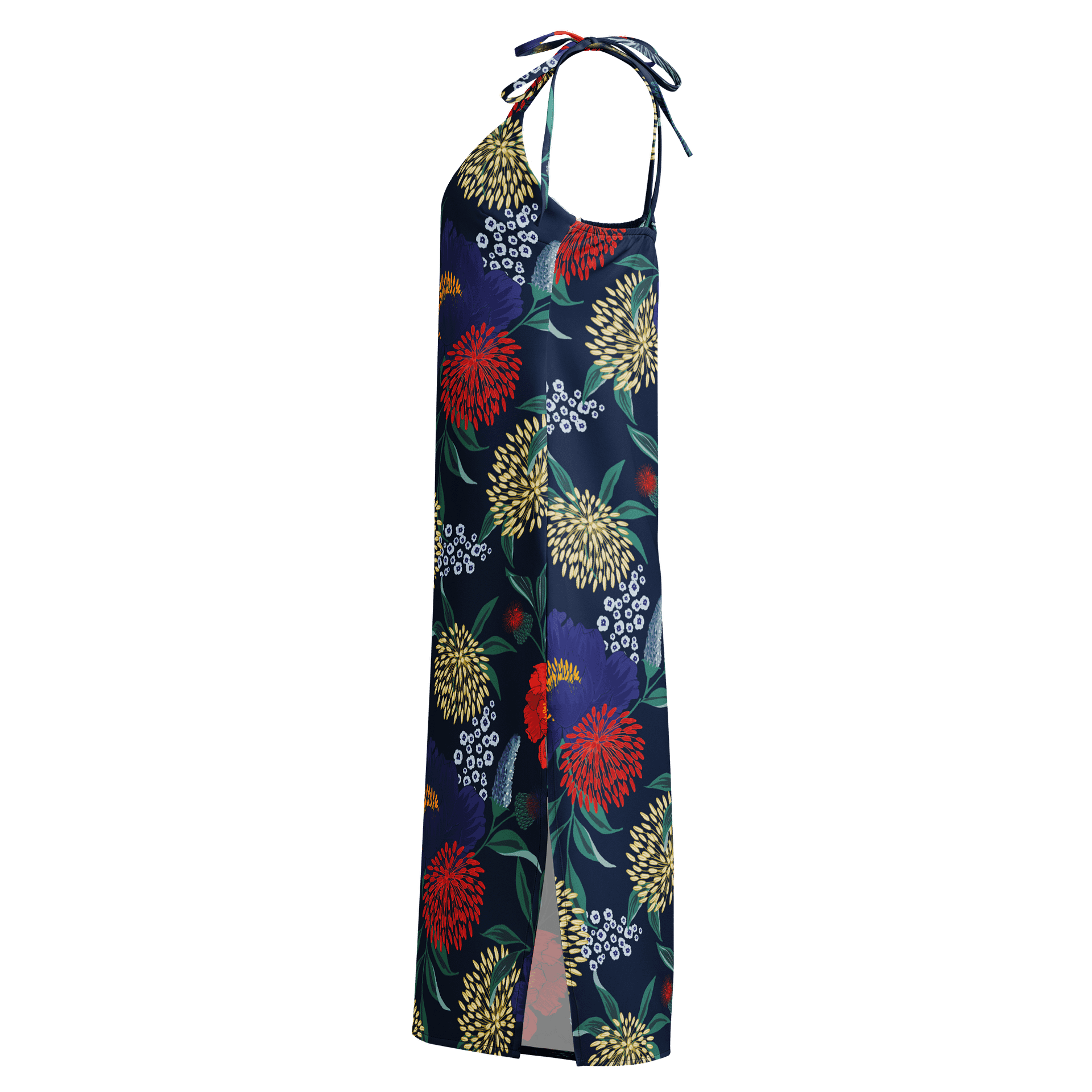 Midnight Garden Chiffon Midi Dress | Navy Blue Floral product image (3)