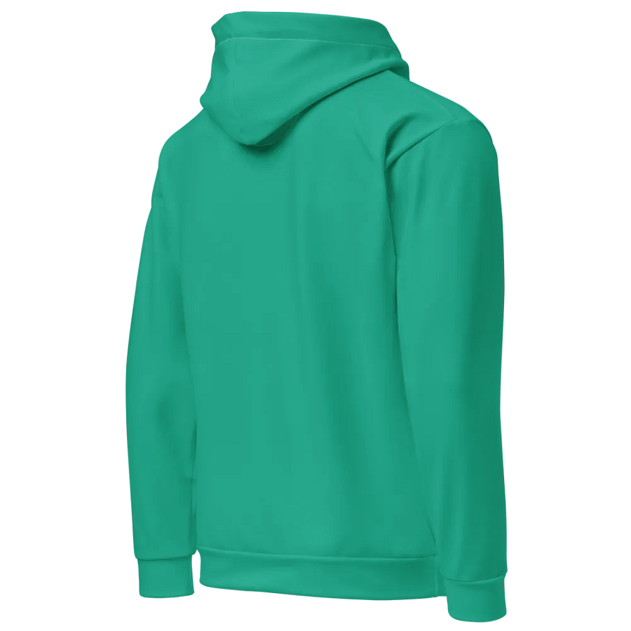 Plain Medium Sea Green Light Summer Unisex Recycled Polyester Heavyweight Premium Hoodie by Treasure Pie product image (4)