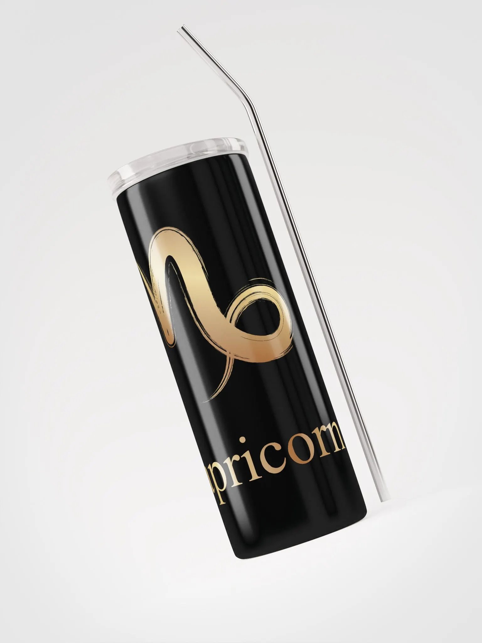Golden Capricorn Stainless Steel Tumbler: Celestial Elegance in Every Sip! product image (3)