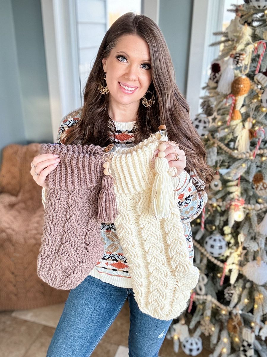Cozy Cottage Cable Stocking Crochet Pattern product image (7)