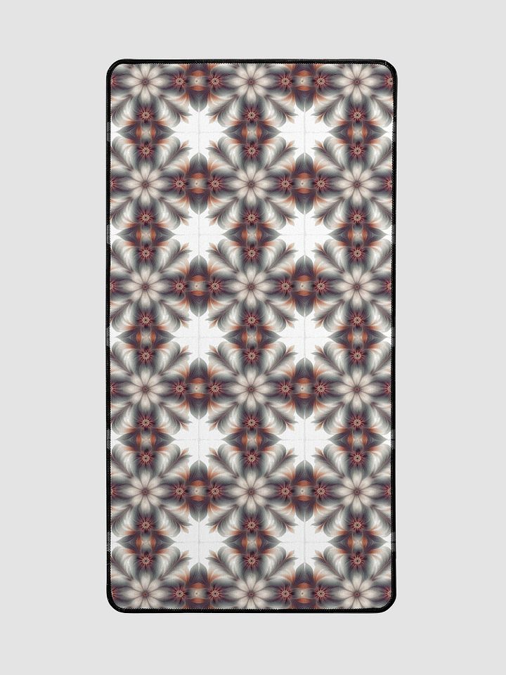 Desk Mat (31.5x15.5 inches) - Geometric Floral Pattern in Pale Oranges and Greens product image (2)