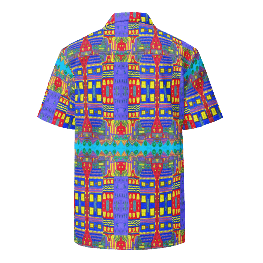 Abstract Playful Houses 2 Unisex Hawaiian Shirt product image (8)