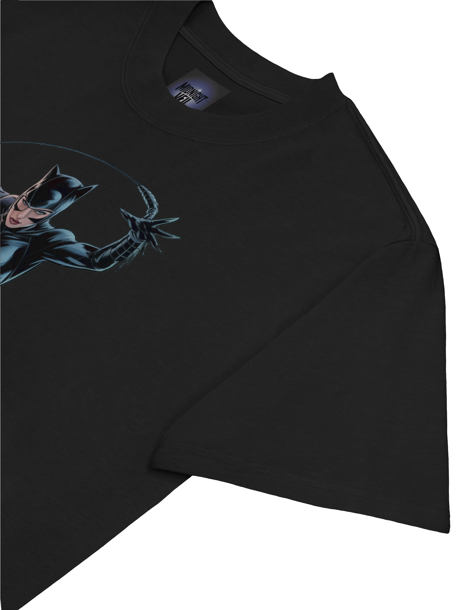 Whip's Fury: Catwoman's Midnight Leap Oversized Faded T-Shirt product image (7)