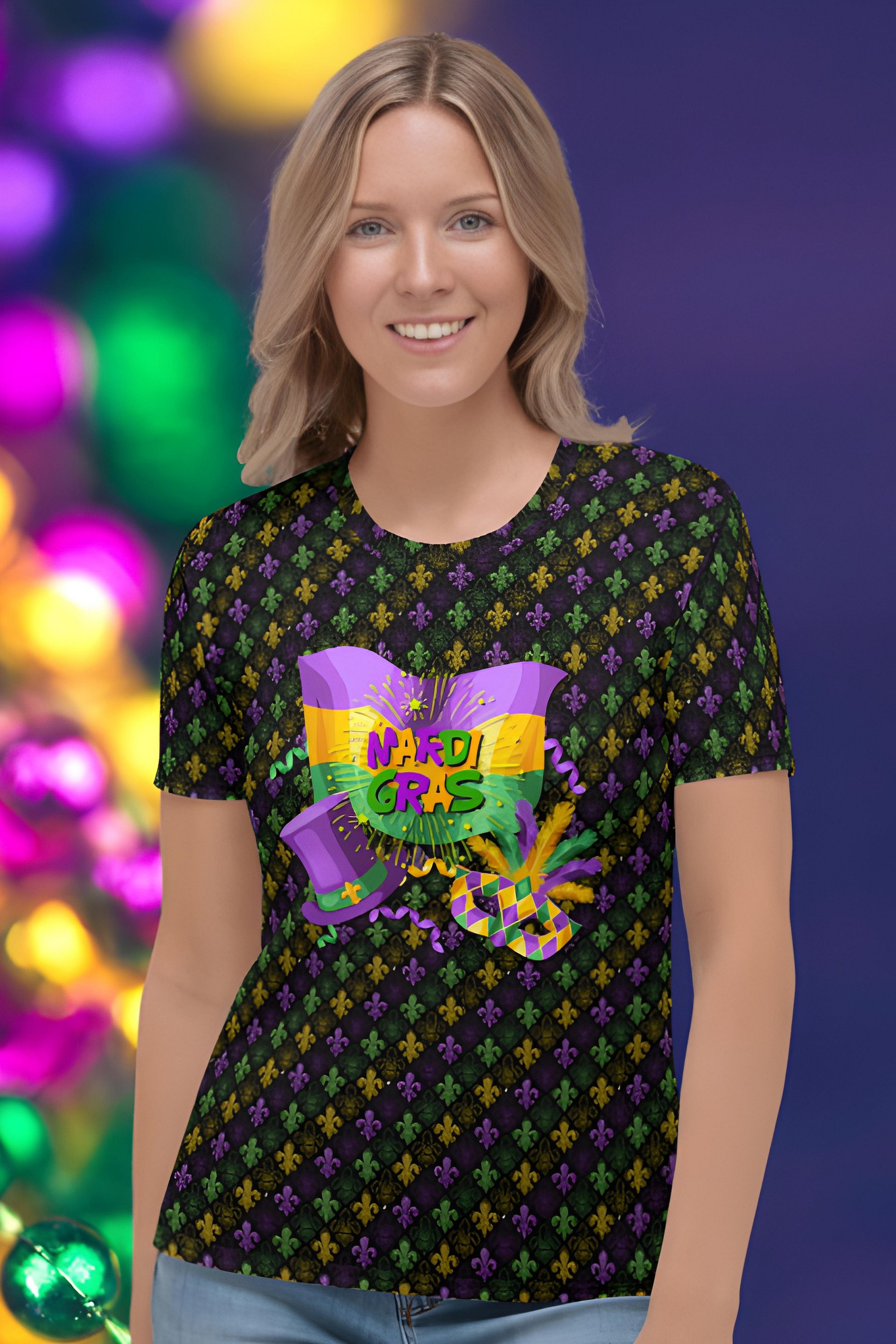 Mardi Gra All Over Print T-shirt product image (1)