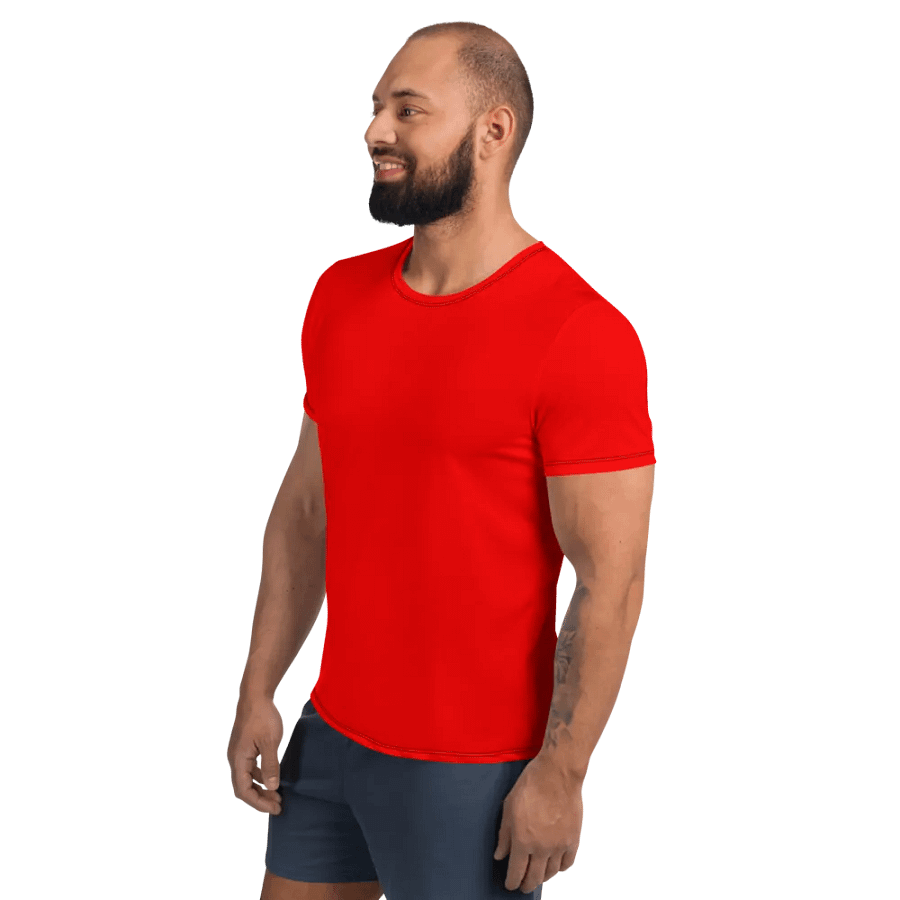 Plain Color Red Athletic T-Shirt product image (3)