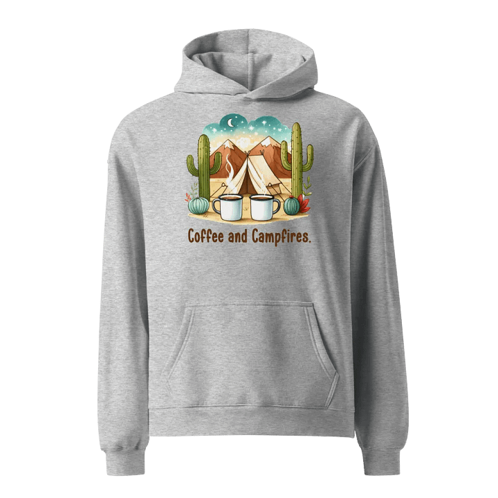 Coffee and Campfires Under Starry Skies Unisex Premium Oversized Hoodie product image (1)