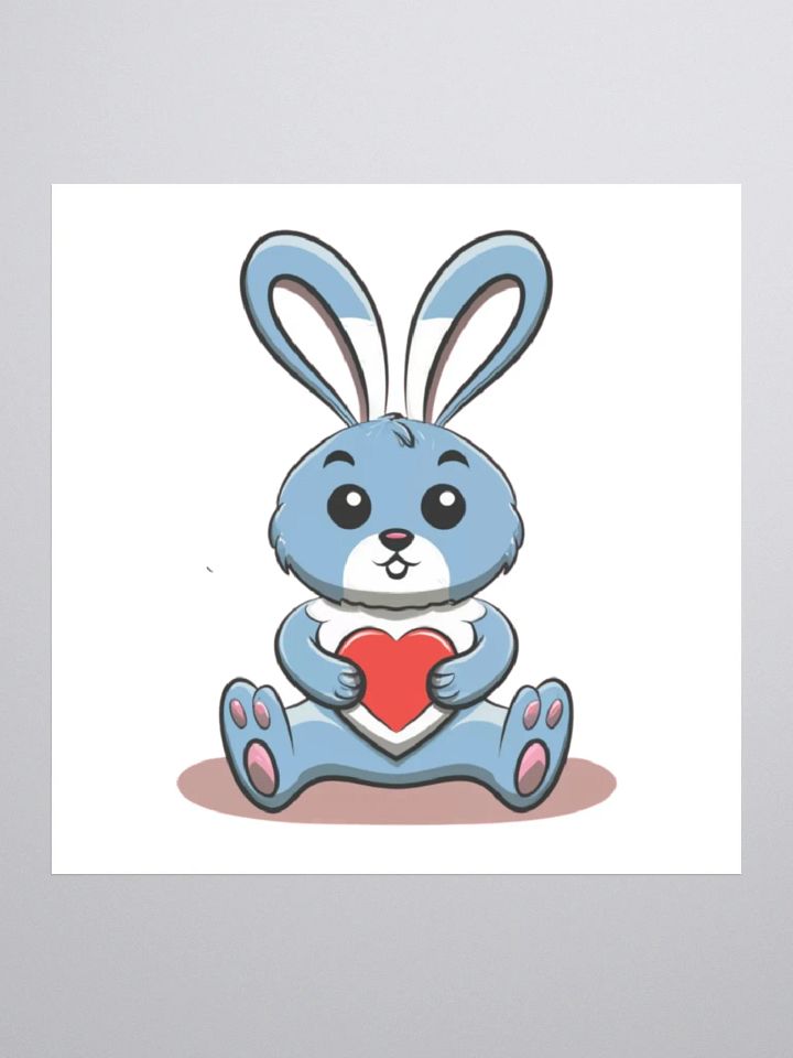 Valentine’s Day Bunny and Heart Sticker product image (1)