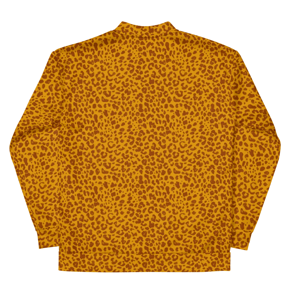 Leopard Print Honey Yellow Bomber Jacket product image (12)