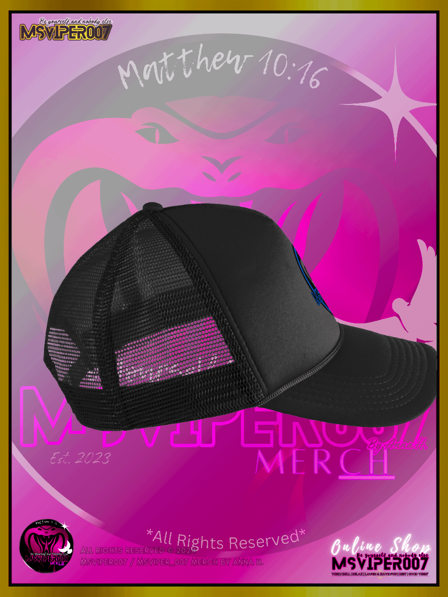 Trucker Hat - "MsViper_007™ Brand Classic [blue/blk emblem] Support&Sport" Foam Trucker Hat by Anna H. product image (3)
