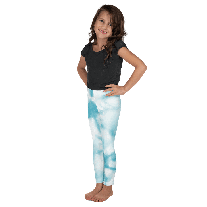 🎨Girls’ | Little Kids | Cape Cuties by BRN.2C.C.™| Leggings 💫| Pink Logo on Blue Tie-Dye product image (1)