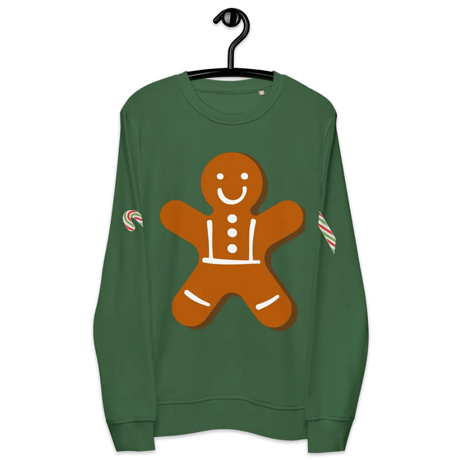 Smiley Gingerbread Man Organic Sweatshirt product image (6)