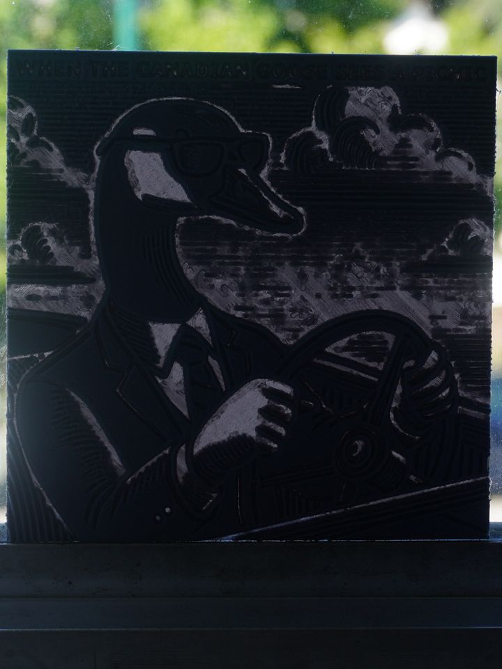 Goose Driving Car Plastic Meme Art Work product image (2)