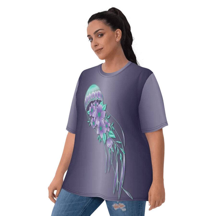 Tropical Floral Jellyfish All Over Print T-shirt product image (10)