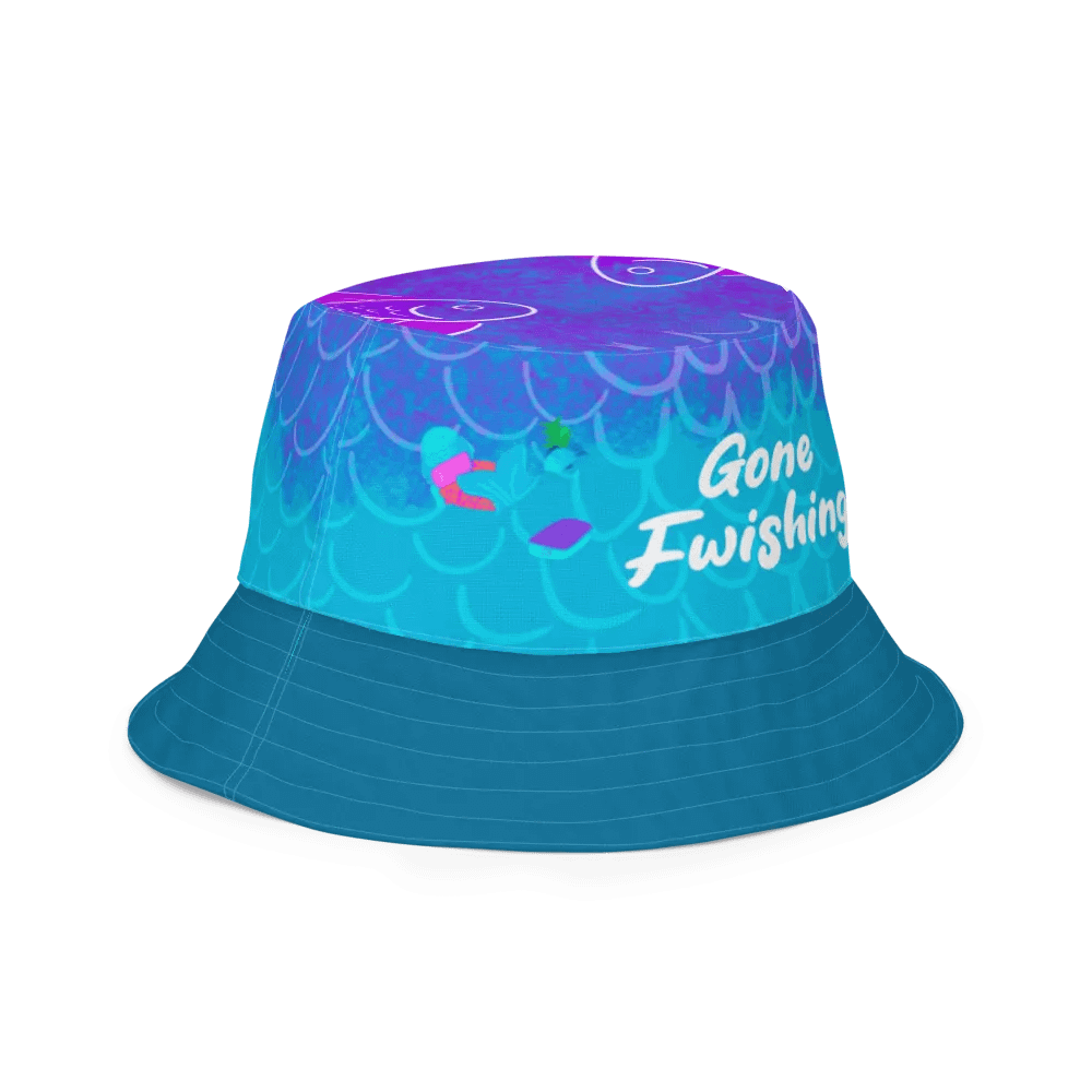 Gone Fwishing - white All over print bucket hat product image (2)