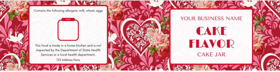 Valentines Heart Cake Jar Label Templates product image (6)