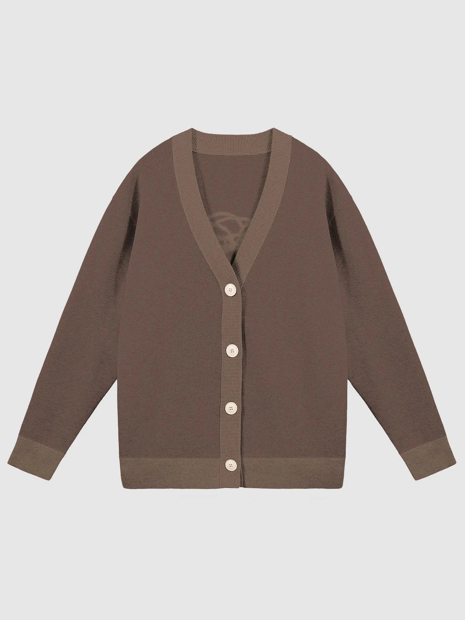 BUSY-BRAINED (lg. design, duotone brown) knitwear cardigan product image (1)