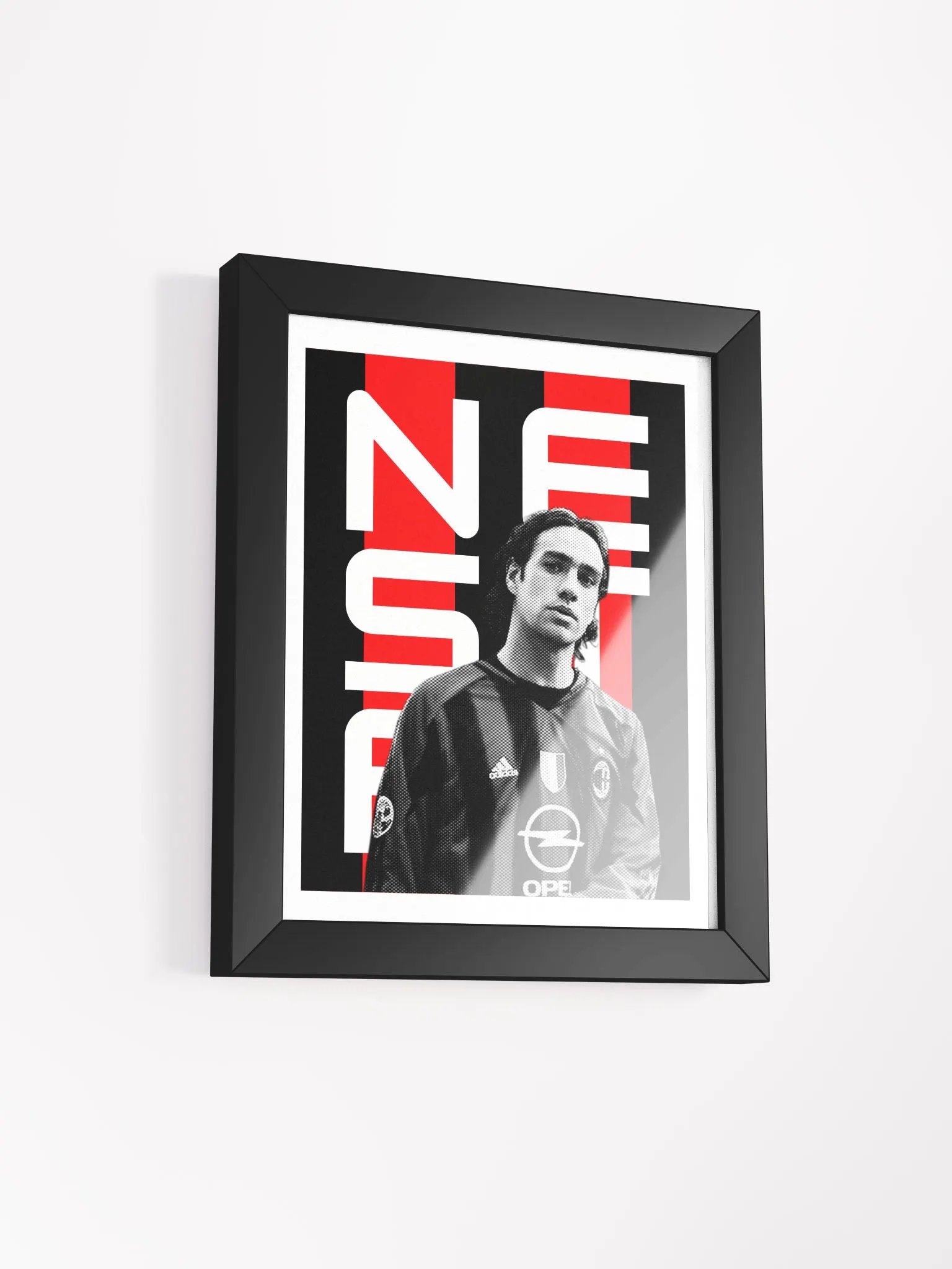 Alessandro Nesta BW AC Milan Name Art Framed Print product image (2)