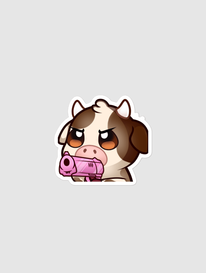 Cow Holding A Gun Emote Sticker product image (1)