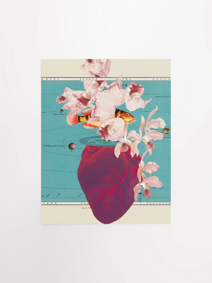 Dadaistic Flowering Heart with Cosmic Fish product image (2)