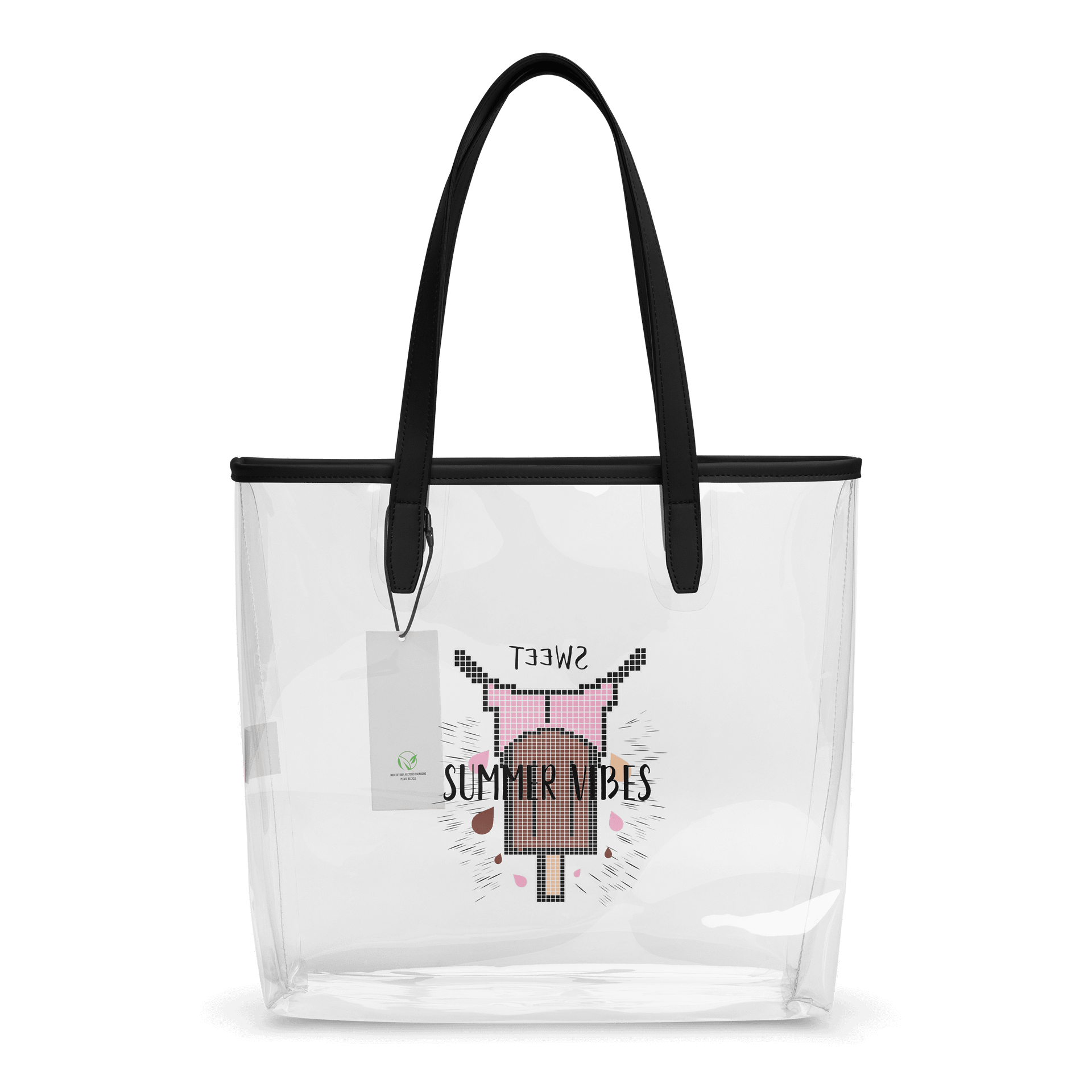 Pixelated Popsicle Clear Tote Bag product image (2)