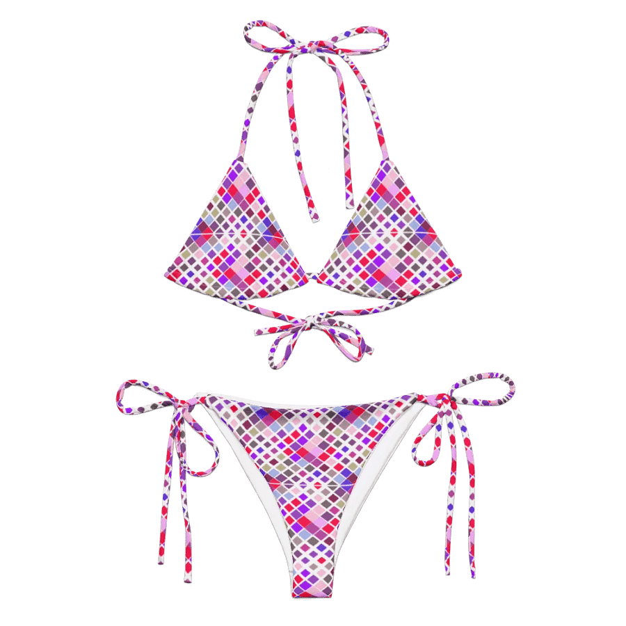 Colorful Square Pattern Design String Bikini - v1 product image (6)