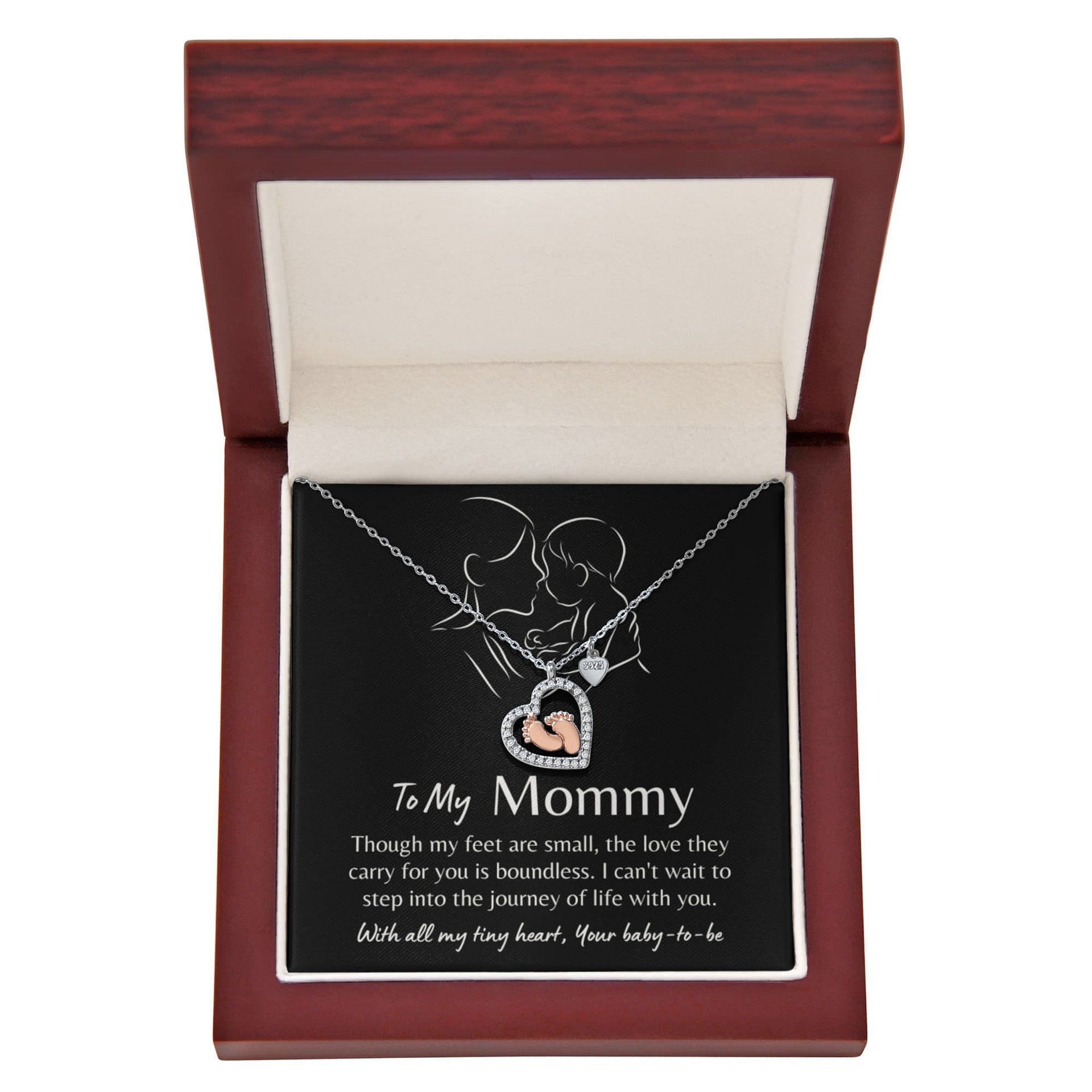 To My Mommy - Baby Feet Heart Necklace - Boundless Love product image (6)
