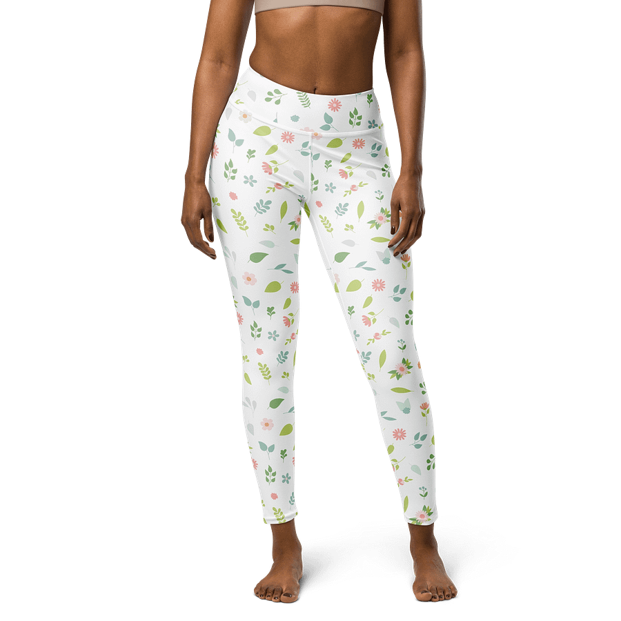 Floral Whimsy High-Waisted Leggings - Pastel Garden Pattern Activewear product image (1)