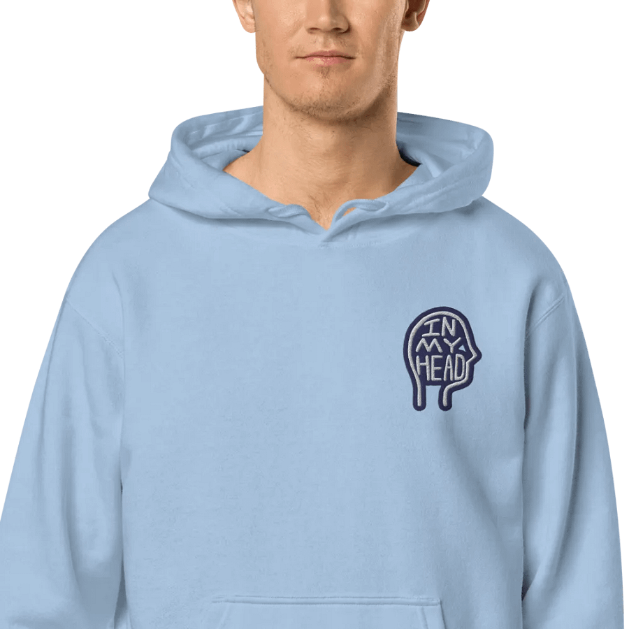 In My Head (L.C. navy bubble design 2) embroidered pigment hoodie product image (1)