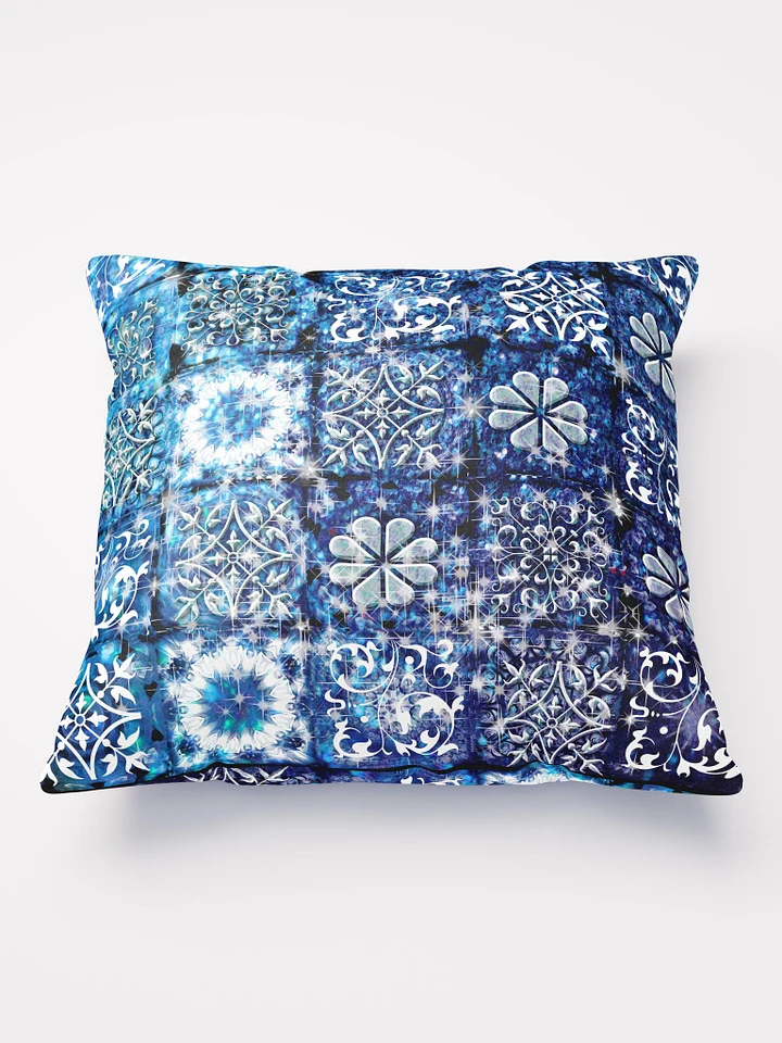 Blue Ice Crystals Motif Throw Pillow product image (1)
