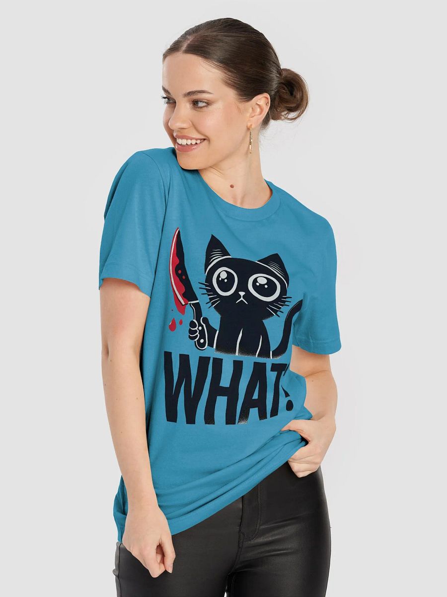 What?! - Funny Cat with Knife Graphic T-Shirt product image (5)