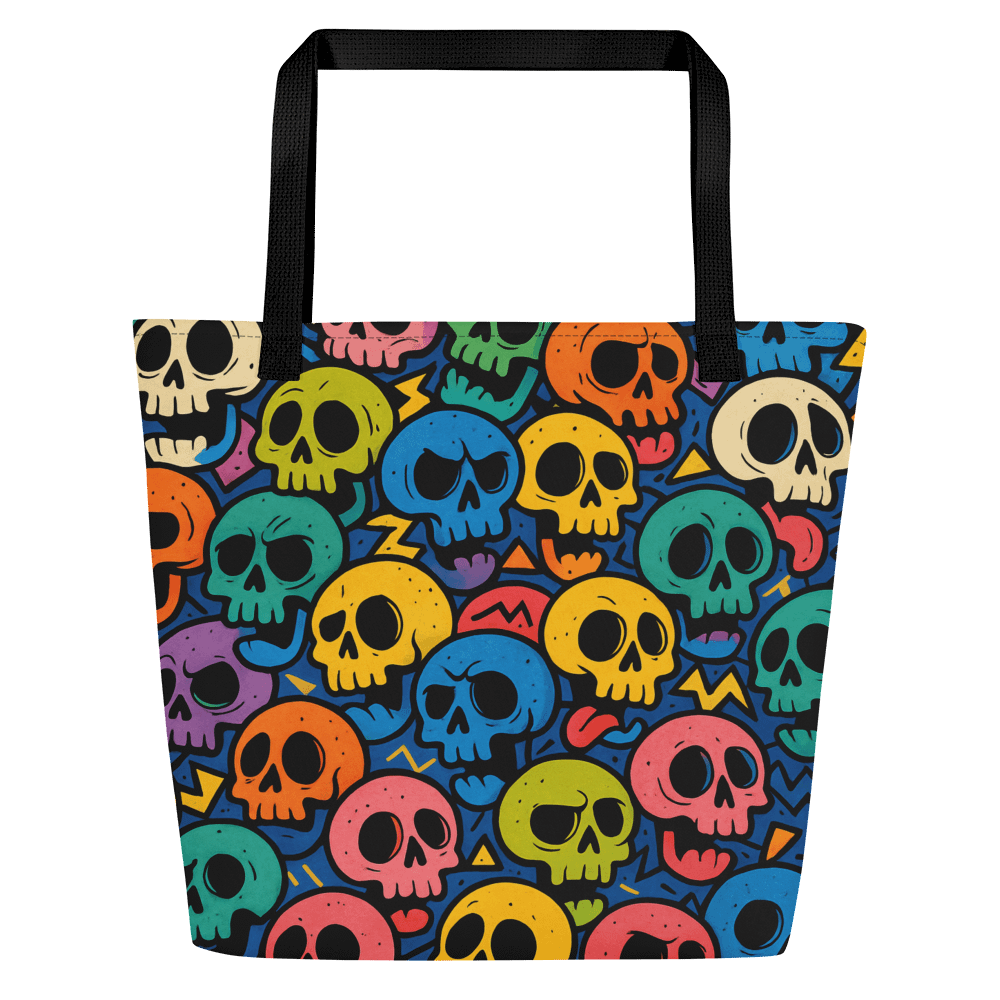 Pop Skull Explosion – Bold Pop Art Tote Bag for Women | Colorful Skull Canvas Design product image (1)