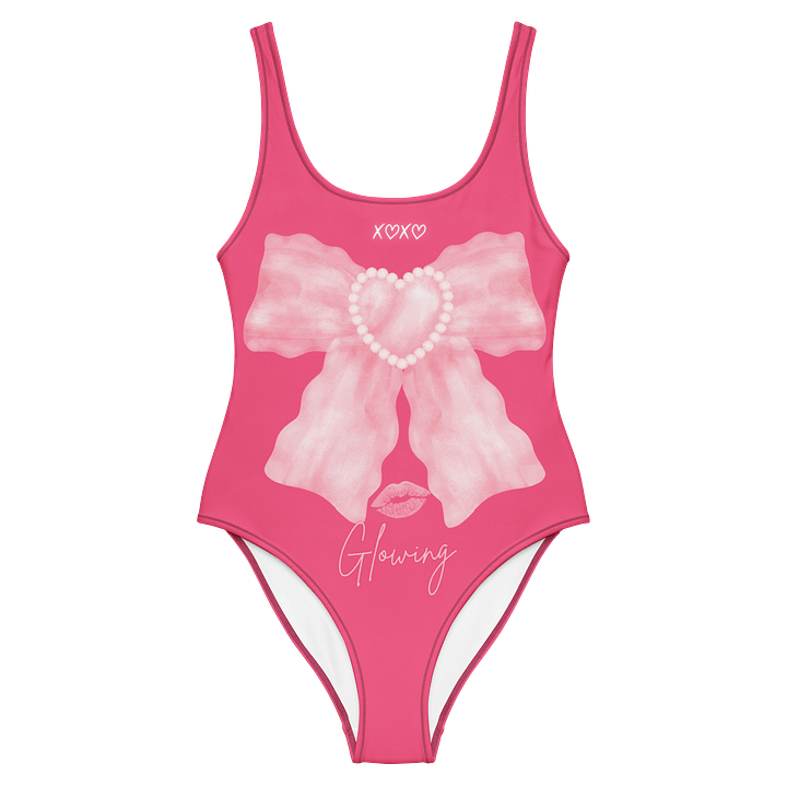 🎀 Glowlita "Pink Twilight" Pearl-Bow Glow One-Piece product image (1)