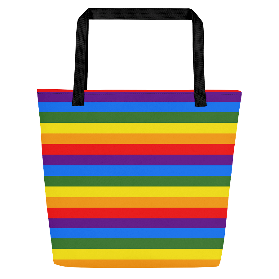 Vibrant Horizon Stripes Large Tote Bag product image (7)