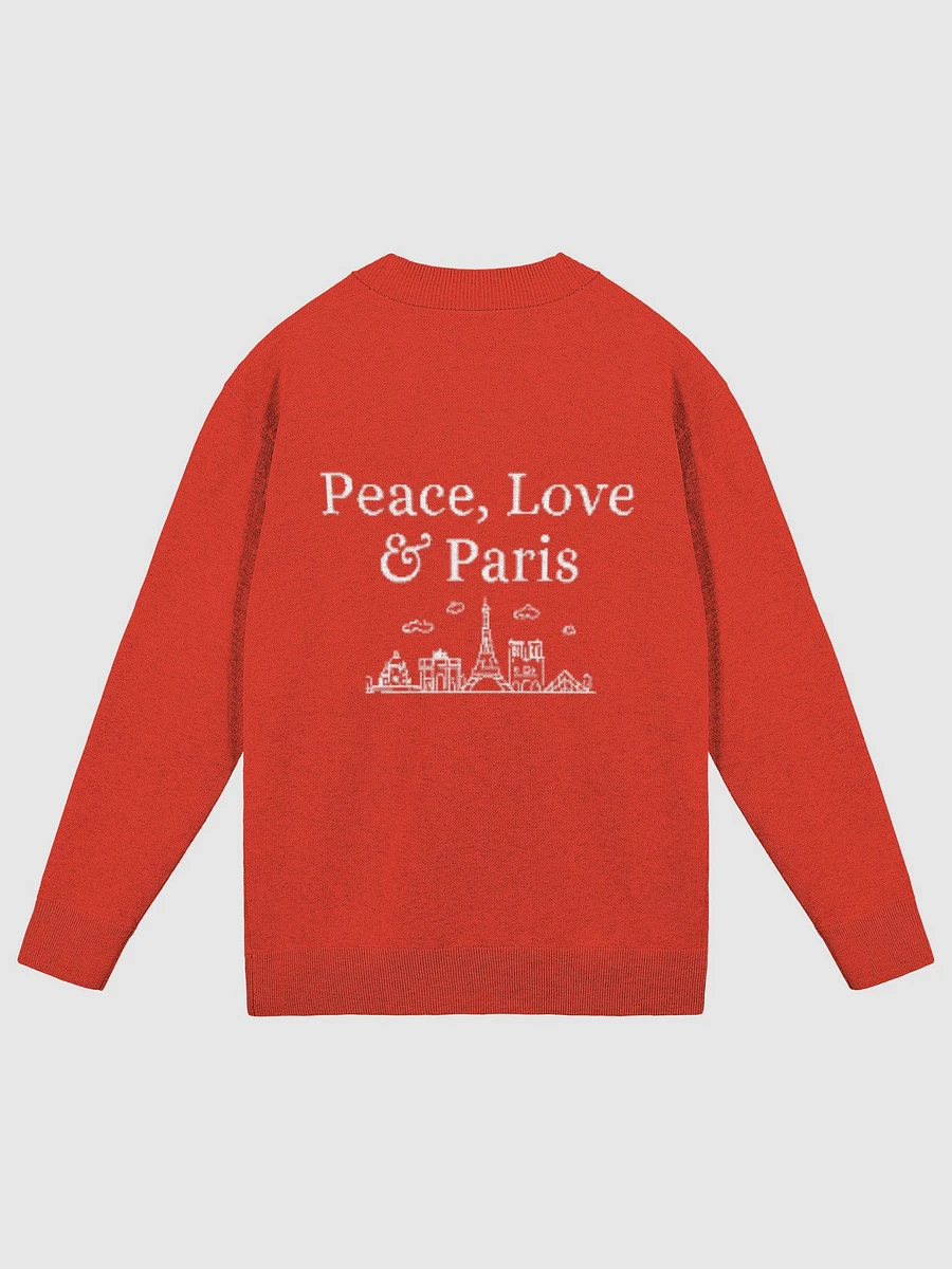 Peace, Love and Paris with Monuments Parisian Chic Knitted Cardigan | Red product image (1)