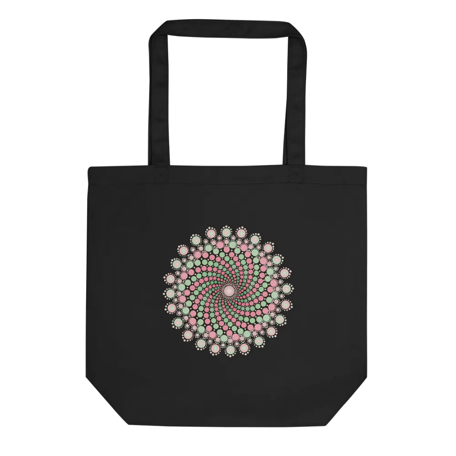 Green and Pink Dot Mandala Eco-Friendly Tote Bag product image (4)