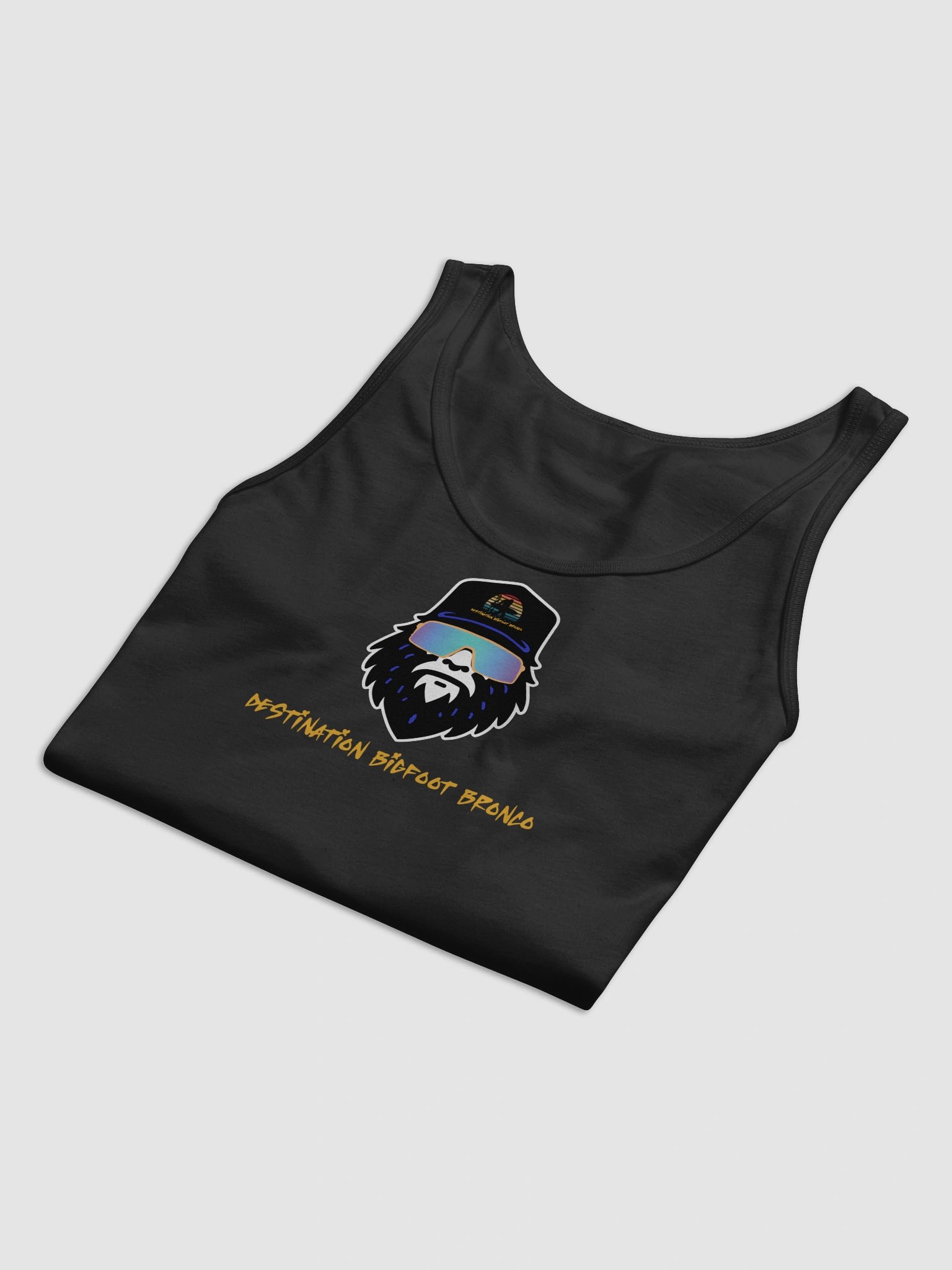 Destination Bigfoot Bronco Synthwave Bella+Canvas Jersey Tank (Black) product image (8)