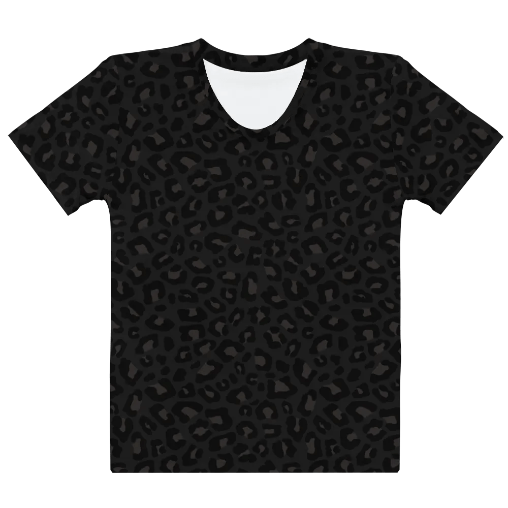 Black Leopard Print Women's T-Shirt product image (6)
