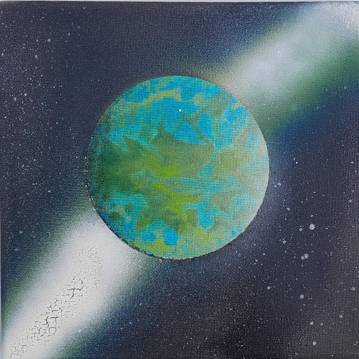 Blue & Green Planet With Galaxy product image (1)