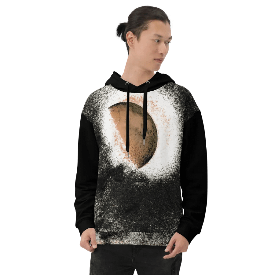 Abstract Textured Disintegrating Moon Unisex Pull Over Hoodie product image (9)