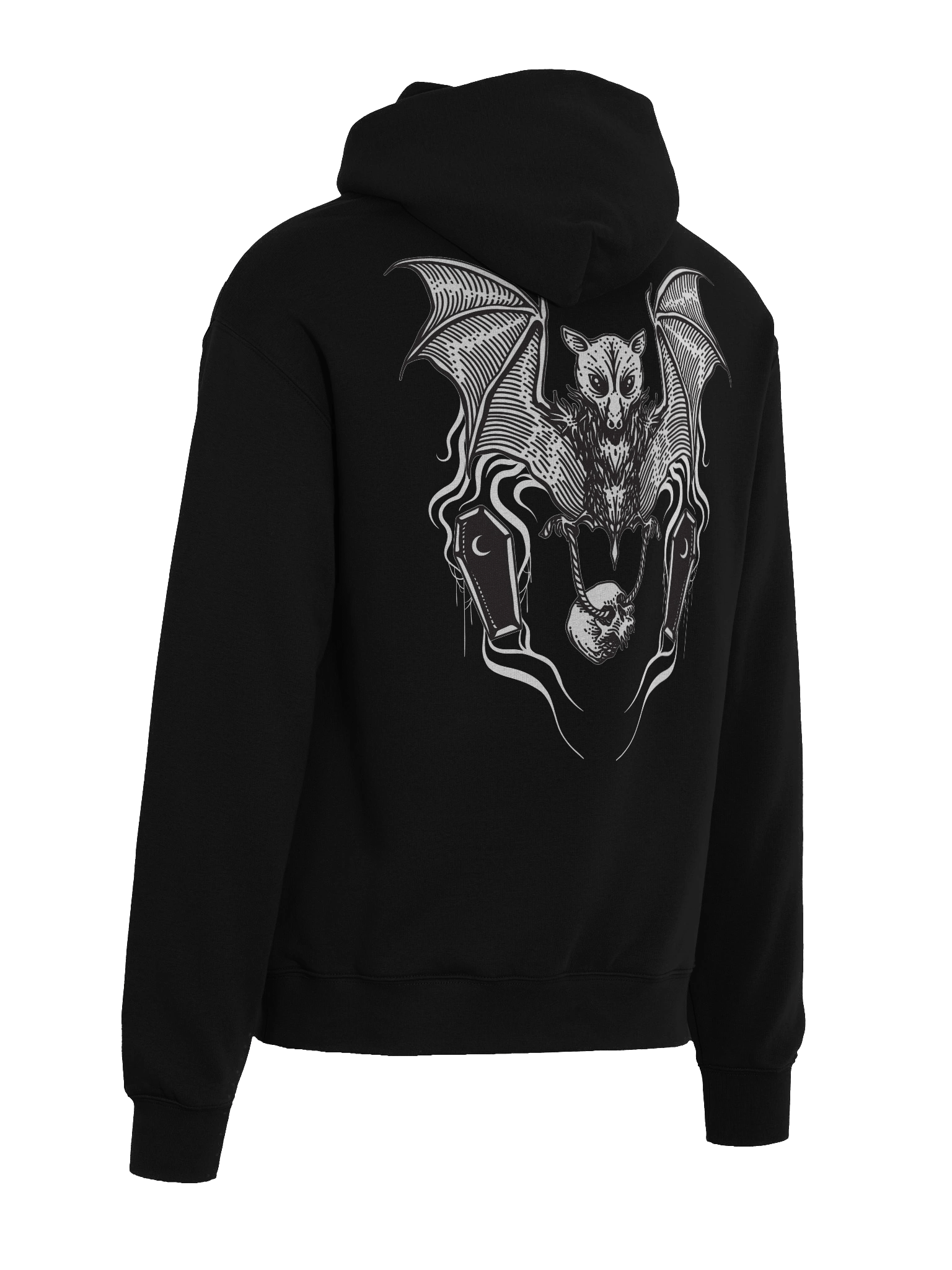 Gothic Bat and Skull Oversized Hoodie product image (6)